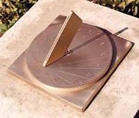 Brass sundial with the "line of light"